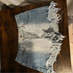 Altar'd State Blue Distressed Jean Shorts
